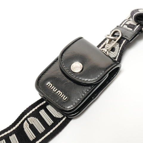 Miu Miu Vitello Shine Nero 2WAY Shoulder Bag black WS28610