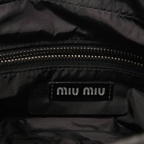 Miu Miu Vitello Shine Nero 2WAY Shoulder Bag black WS28610