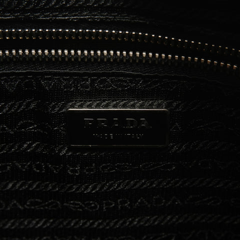 PRADA Tessuto Gaffele Saffiano Leather Shoulder Bag black WS28613