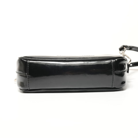 PRADA Flower motif patent leather Shoulder Bag black WS28614