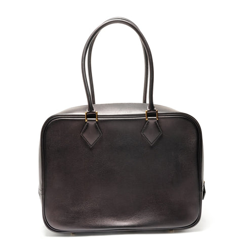 HERMES Plume 28 X stamped, Veau Swift leather Handbag black WS28615