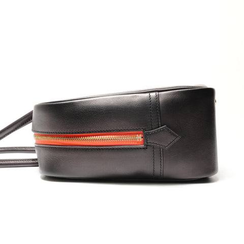HERMES Plume 28 X stamped, Veau Swift leather Handbag black WS28615