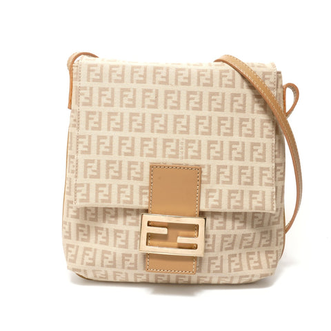 FENDI Zucchino Shoulder Bag beige WS28618