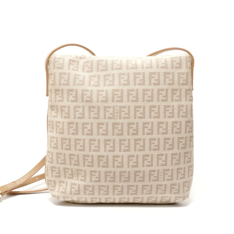 FENDI Zucchino Shoulder Bag beige WS28618
