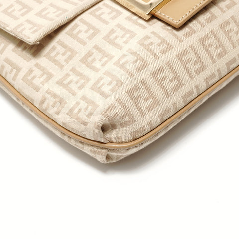 FENDI Zucchino Shoulder Bag beige WS28618