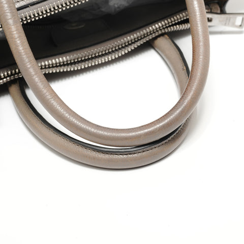 PRADA Triangle logo leather 2WAY Handbag beige WS28619