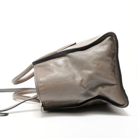 PRADA Triangle logo leather 2WAY Handbag beige WS28619