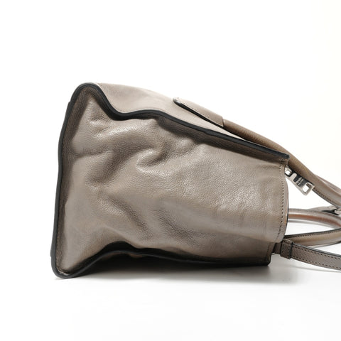 PRADA Triangle logo leather 2WAY Handbag beige WS28619