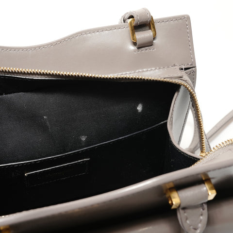 YVES SAINT LAURENT Uptown Shiny Calf 2WAY Handbag gray WS28620