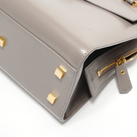 YVES SAINT LAURENT Uptown Shiny Calf 2WAY Handbag gray WS28620