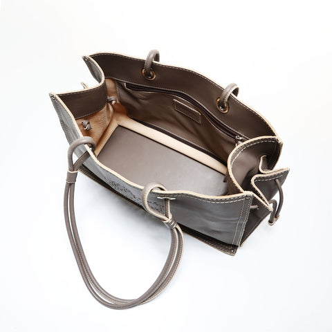 LOEWE Anagram leather Tote Bag gray WS28623