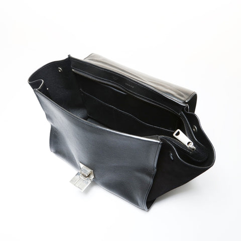 CELINE Trapeze Suede Leather 2-Way Bag Handbag black WS28624