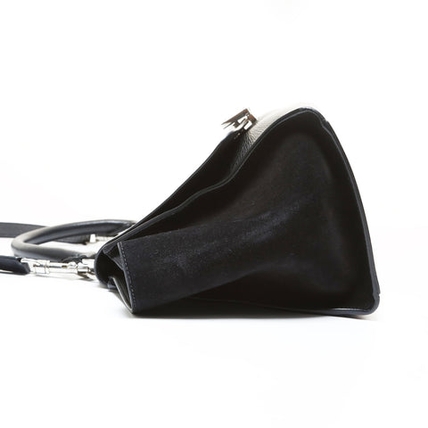 CELINE Trapeze Suede Leather 2-Way Bag Handbag black WS28624