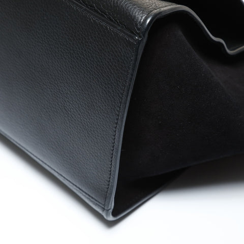 CELINE Trapeze Suede Leather 2-Way Bag Handbag black WS28624