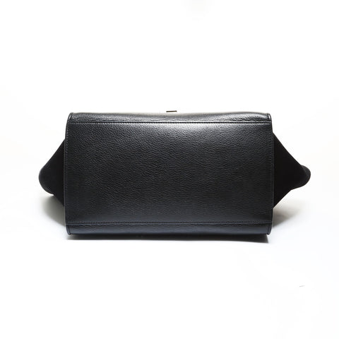 CELINE Trapeze Suede Leather 2-Way Bag Handbag black WS28624