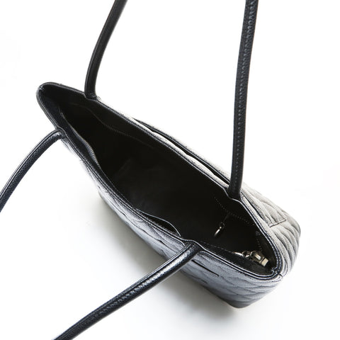 CHANEL Item No. 9, 2002-2003 Replica Tote, Caviar Skin, Silver Metal Tote Bag black WS28625