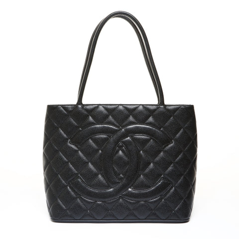 CHANEL Item No. 9, 2002-2003 Replica Tote, Caviar Skin, Silver Metal Tote Bag black WS28625