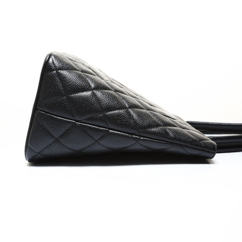 CHANEL Item No. 9, 2002-2003 Replica Tote, Caviar Skin, Silver Metal Tote Bag black WS28625