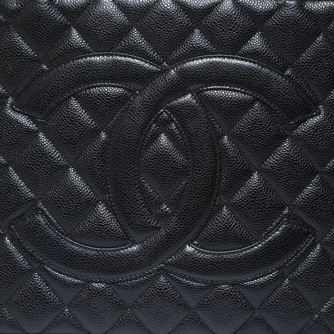 CHANEL Item No. 9, 2002-2003 Replica Tote, Caviar Skin, Silver Metal Tote Bag black WS28625