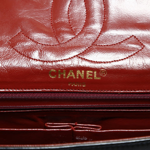 CHANEL Series 0 (1985-1986): Matelass combination with Metal double flap. Shoulder Bag black WS28627