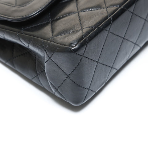 CHANEL Series 0 (1985-1986): Matelass combination with Metal double flap. Shoulder Bag black WS28627