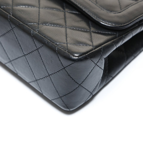 CHANEL Series 0 (1985-1986): Matelass combination with Metal double flap. Shoulder Bag black WS28627