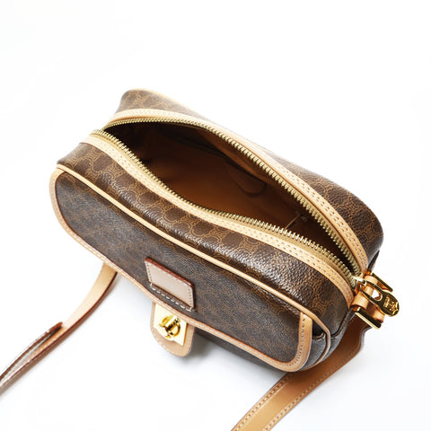 CELINE Macadam PVC Shoulder Bag Brown WS28631