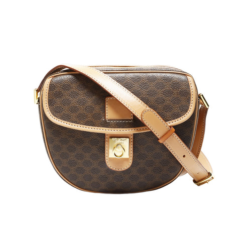 CELINE Macadam PVC Shoulder Bag Brown WS28631