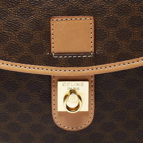 CELINE Macadam PVC Shoulder Bag Brown WS28631