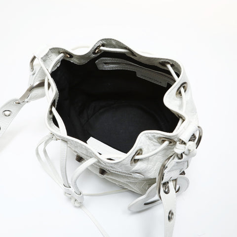 BALENCIAGA Le Cagol XS Bucket Shoulder Bag white WS28632