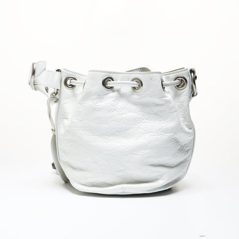 BALENCIAGA Le Cagol XS Bucket Shoulder Bag white WS28632