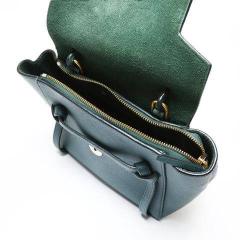 CELINE Leather 2-Way Belt Bag Shoulder Bag green WS28634