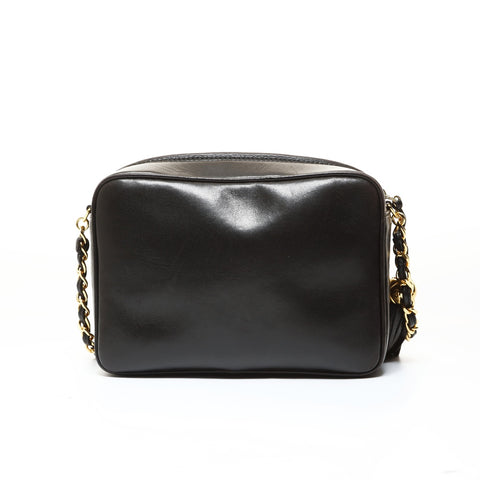 CHANEL Item No. 3, 1990-1992, Lamb Leather, Triple Coco, Fringe Shoulder Bag black WS28637