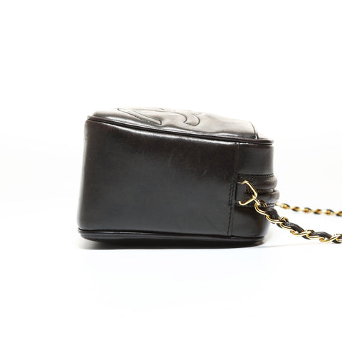 CHANEL Item No. 3, 1990-1992, Lamb Leather, Triple Coco, Fringe Shoulder Bag black WS28637