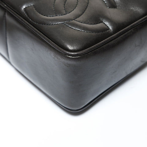 CHANEL Item No. 3, 1990-1992, Lamb Leather, Triple Coco, Fringe Shoulder Bag black WS28637