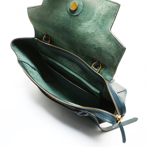 CELINE Leather 2-Way Belt Bag Shoulder Bag green WS28638