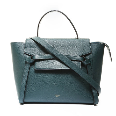 CELINE Leather 2-Way Belt Bag Shoulder Bag green WS28638