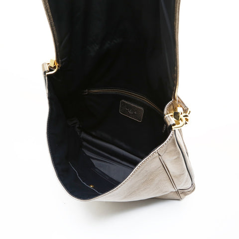 LOEWE Anagram Metallic Maia Shoulder Bag gold WS28644