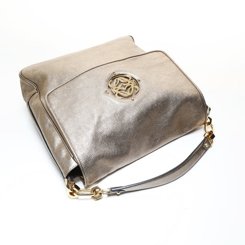 LOEWE Anagram Metallic Maia Shoulder Bag gold WS28644