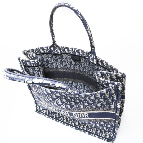 Christian Dior Book Tote Canvas Tote Bag Navy WS28645