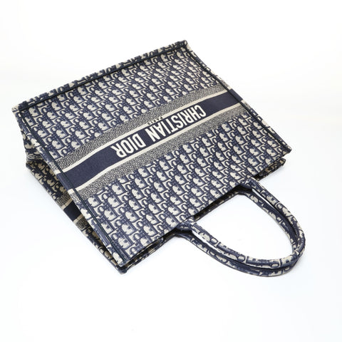 Christian Dior Book Tote Canvas Tote Bag Navy WS28645