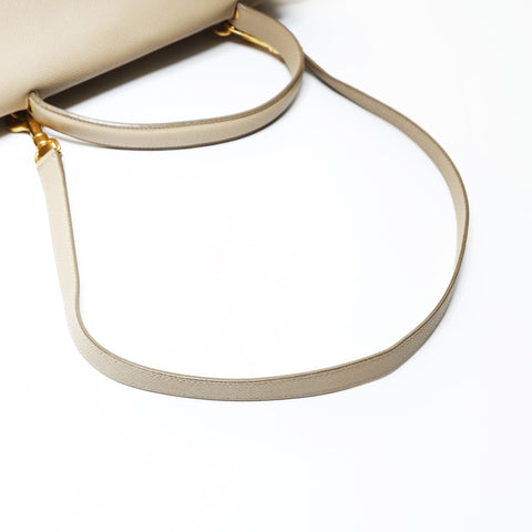 CELINE Leather 2-Way Belt Bag Shoulder Bag beige WS28646