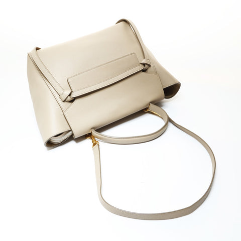 CELINE Leather 2-Way Belt Bag Shoulder Bag beige WS28646