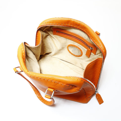 FENDI Leather Selleria Handbag Orange WS28648