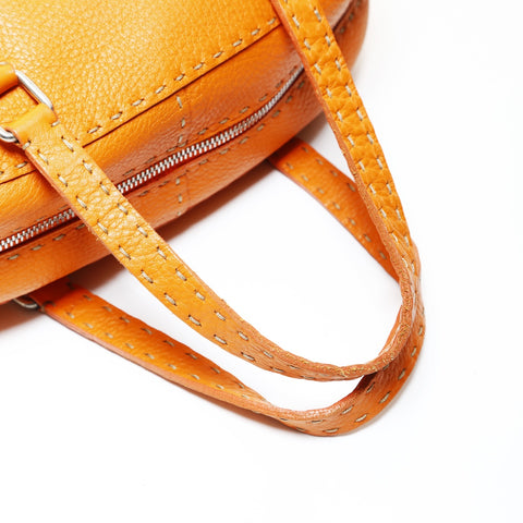 FENDI Leather Selleria Handbag Orange WS28648