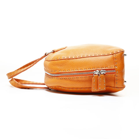 FENDI Leather Selleria Handbag Orange WS28648