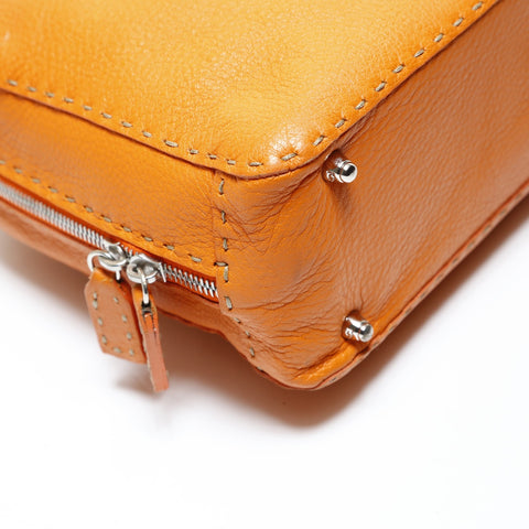 FENDI Leather Selleria Handbag Orange WS28648