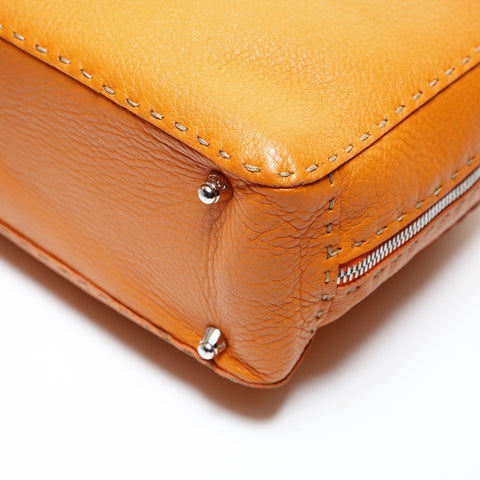 FENDI Leather Selleria Handbag Orange WS28648