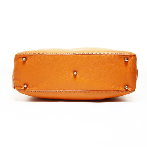 FENDI Leather Selleria Handbag Orange WS28648