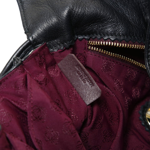 LOEWE Anagram Flamenco Tassel Shoulder Bag black WS28650